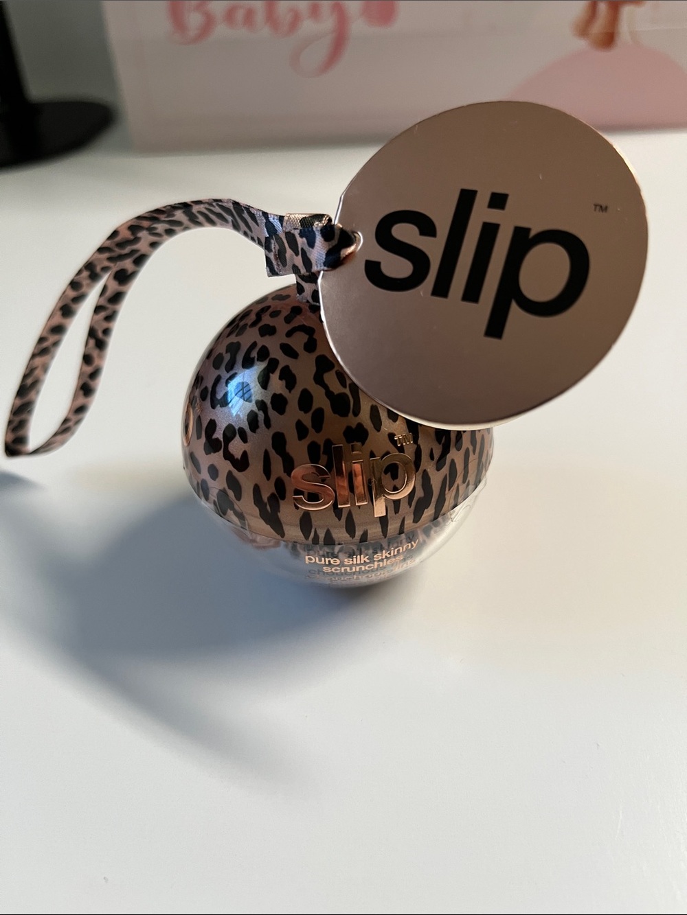 slip Leopard Print Satin Scrunchie in Brown and Black